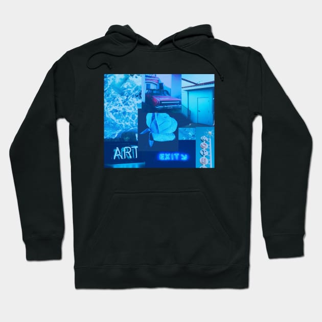 Pastel blue aesthetic collage Blue Aesthetic Hoodie TeePublic